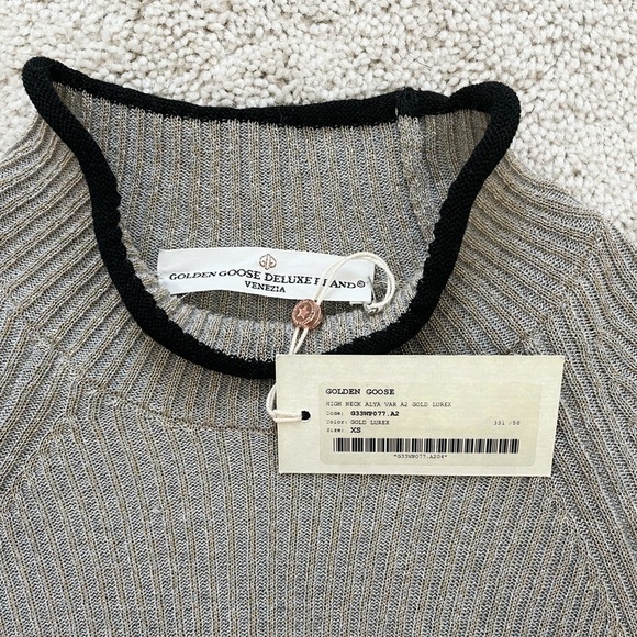 Golden Goose Alta metallic high neck knit top xs - Picture 4 of 6